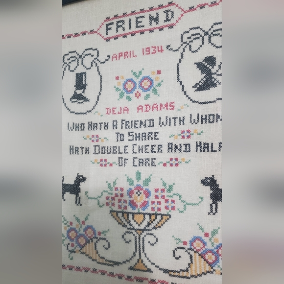 Vintage 1934 cross-stitch - Picture 2 of 7